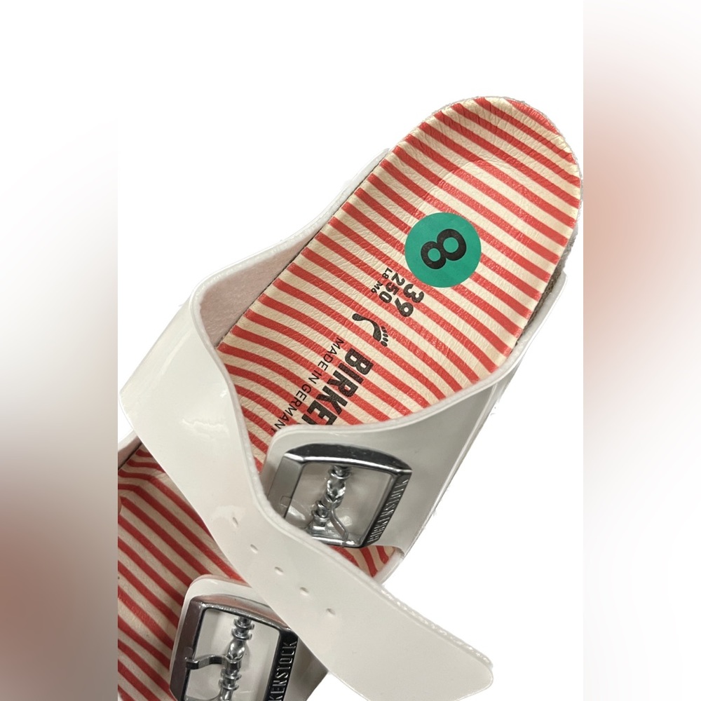 NWT BIRKENSTOCK Arizona White Birko-Flor Sandal Size 8 - Picture 11 of 17